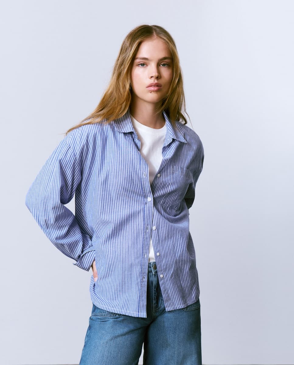 Camisa de mujer básica de rayas