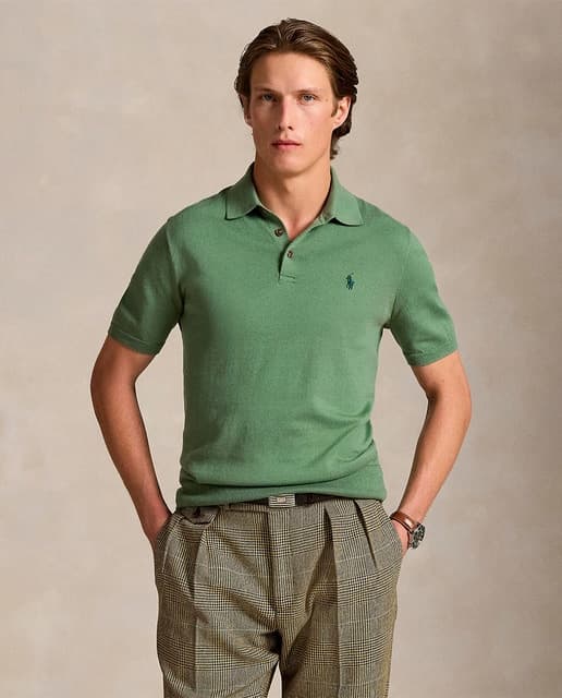 Jersey de hombre de algodón con cuello de polo