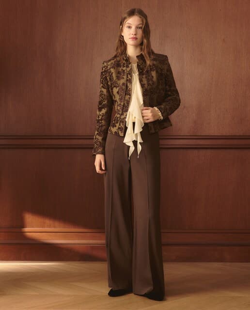 Pantalón de vestir liso de mujer