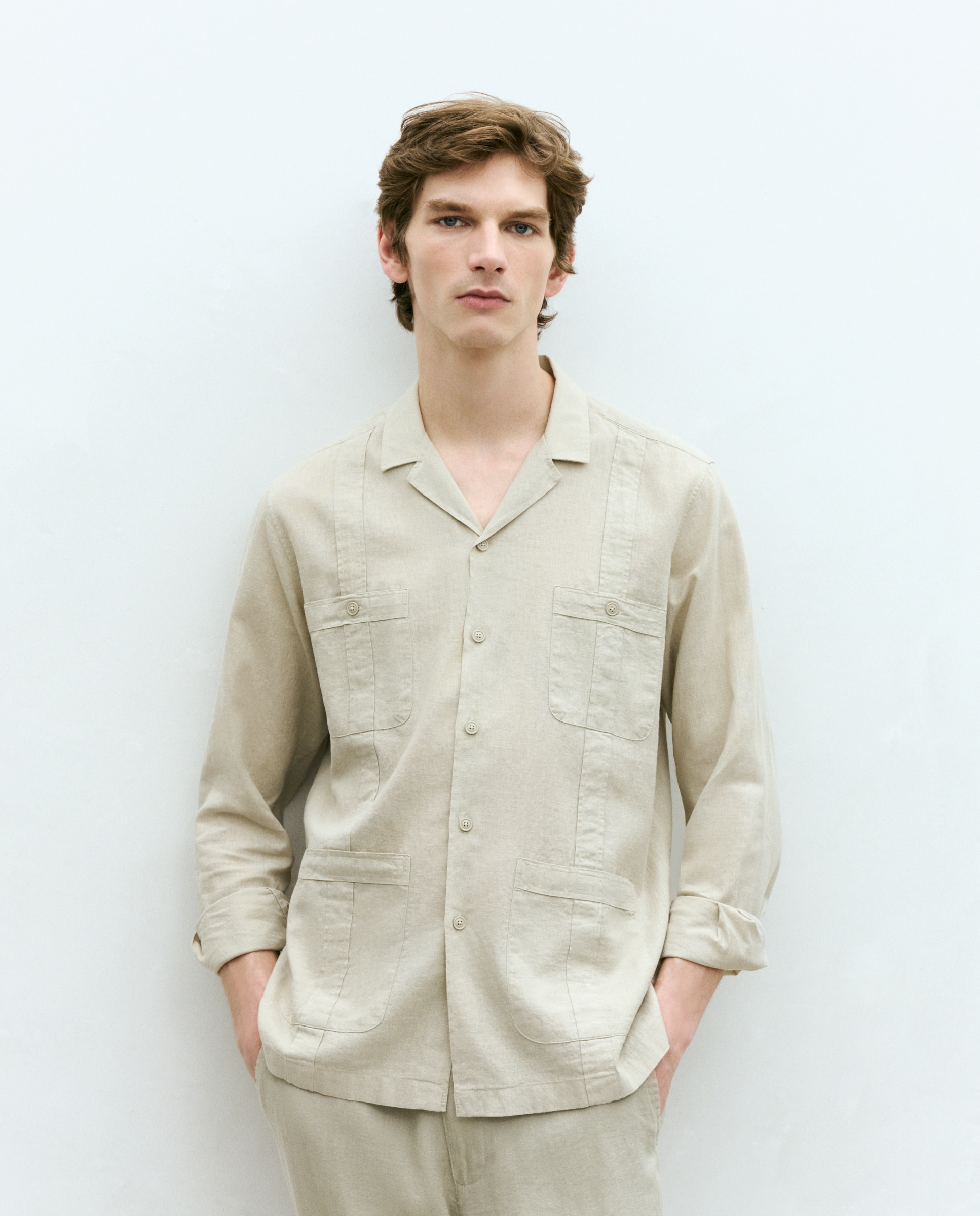 Dustin Guayabera lino algodón hombre