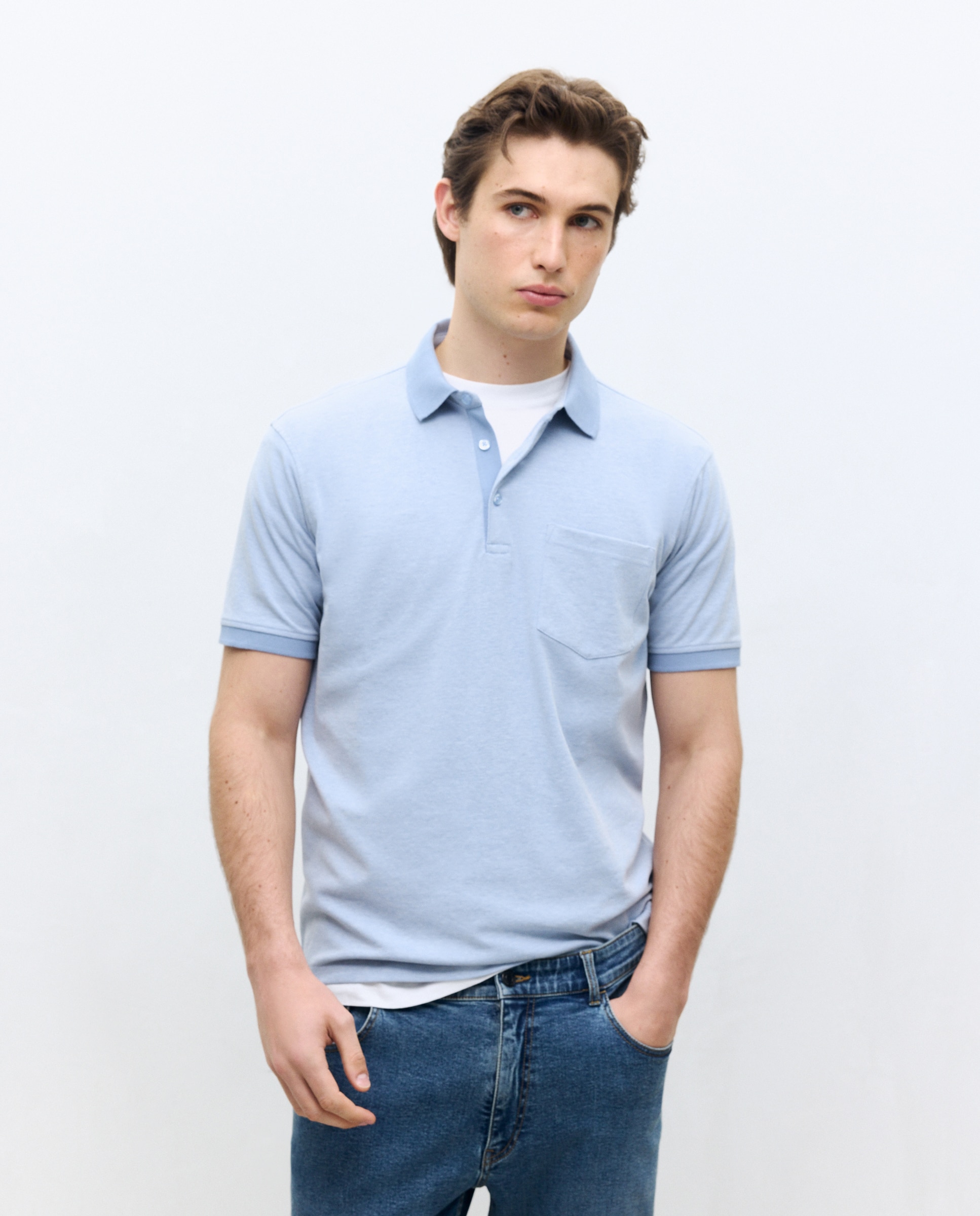 Dustin Polo manga corta oxford hombre