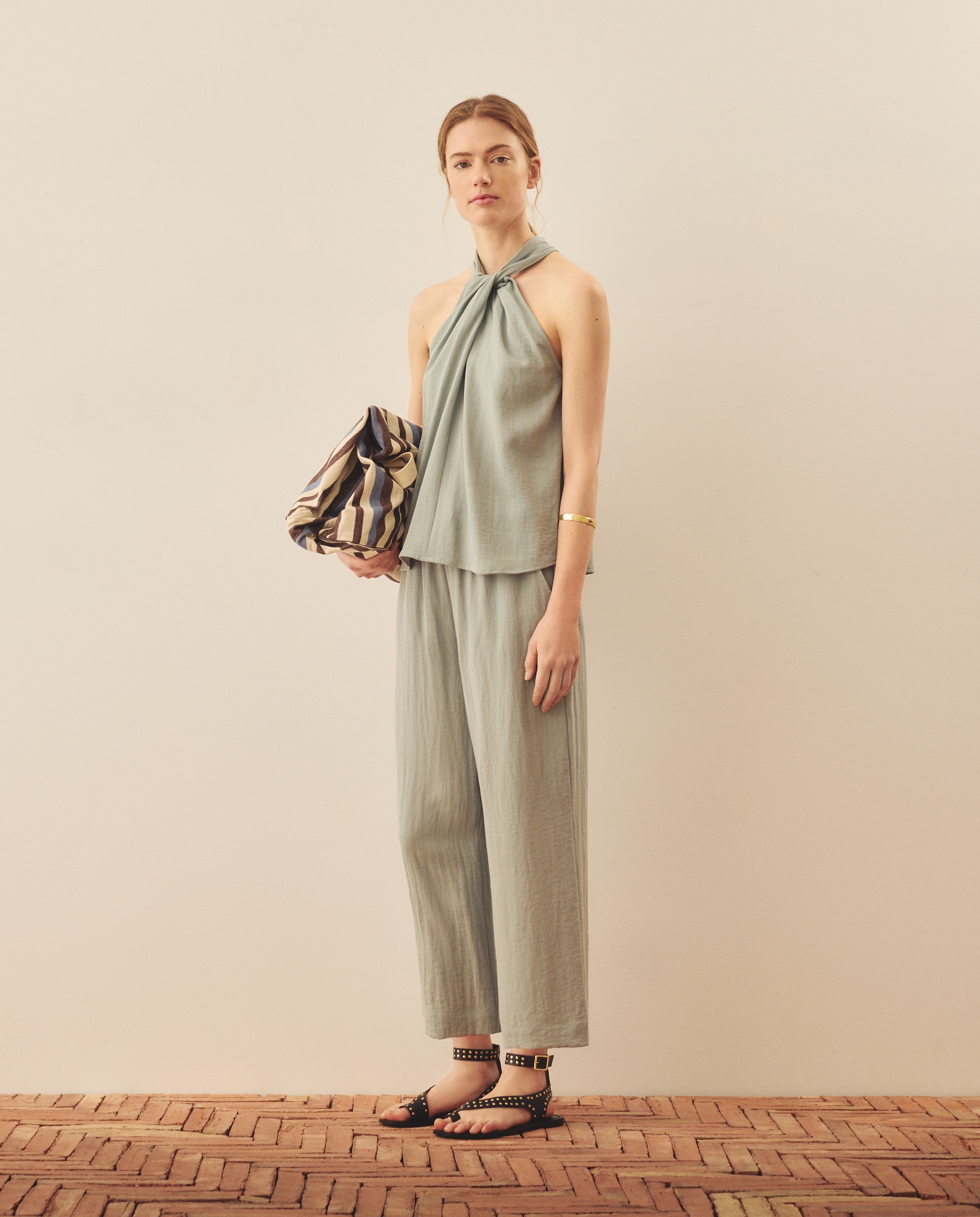 Southern Cotton Pantalón pijamero de mujer liso con parches