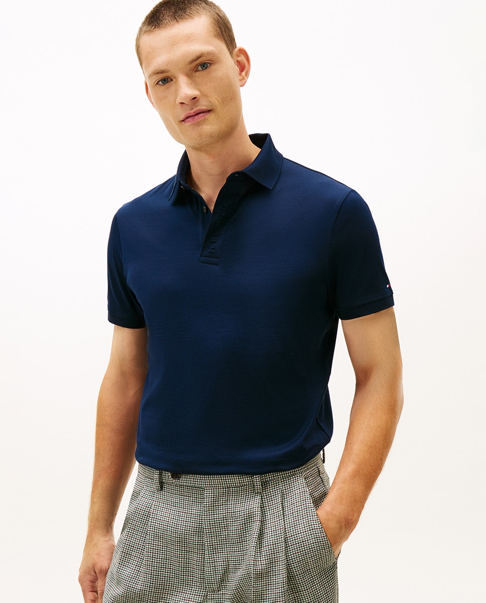 Tommy Hilfiger Polo de caballero de manga corta liso