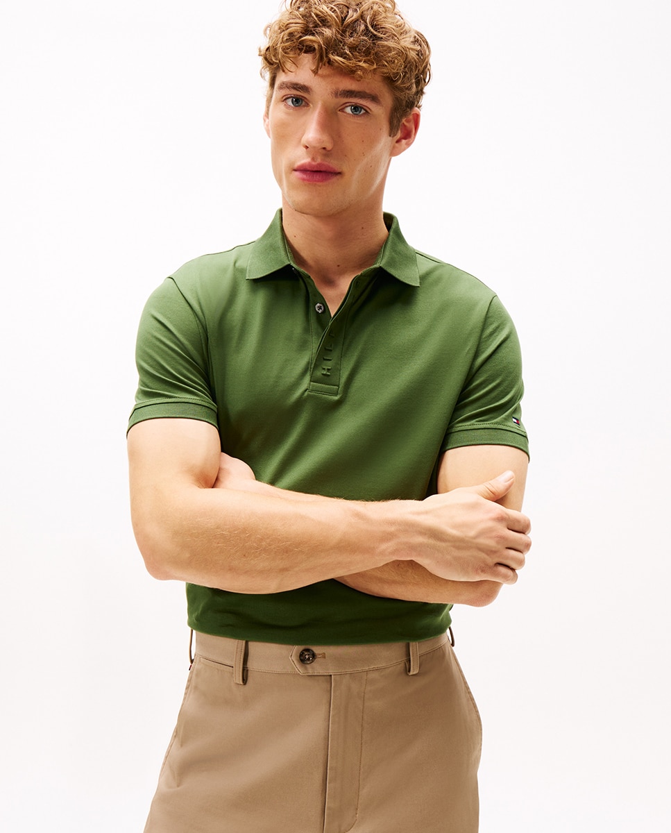 Tommy Hilfiger Polo de caballero de manga corta liso