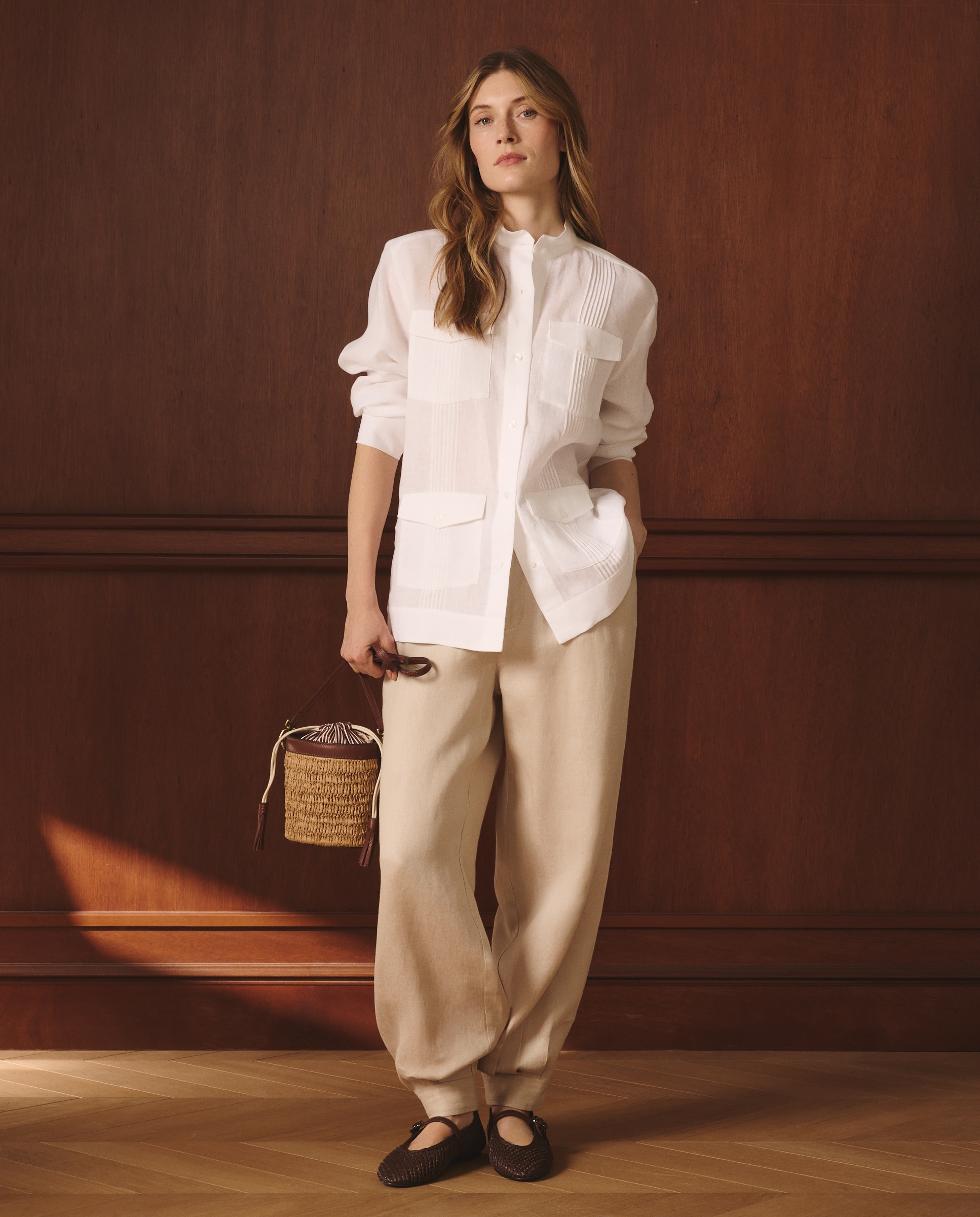 Lloyd's Pantalón de mujer estilo retro lino vigore