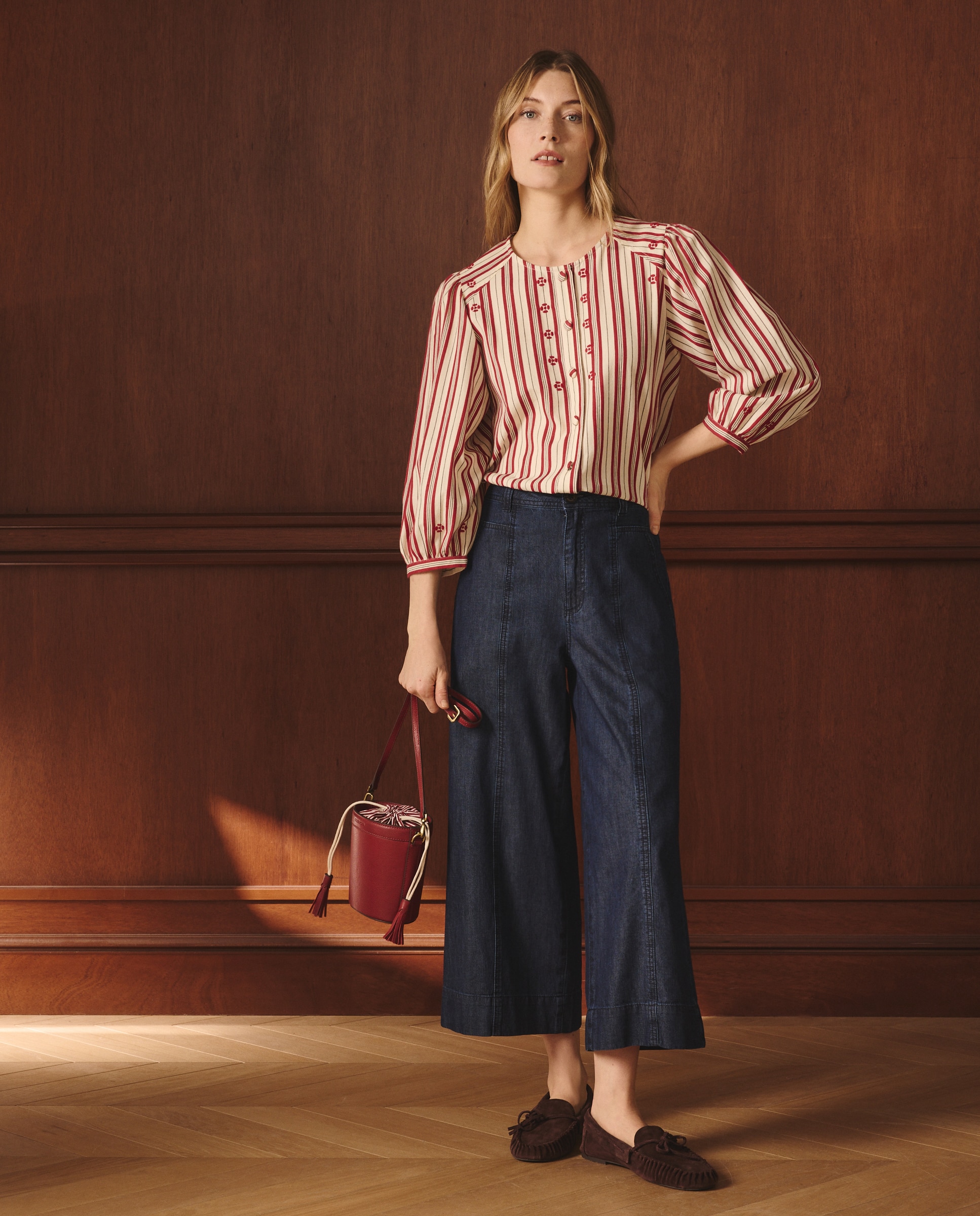Lloyd's Vaquero de mujer cropped con pespuntes