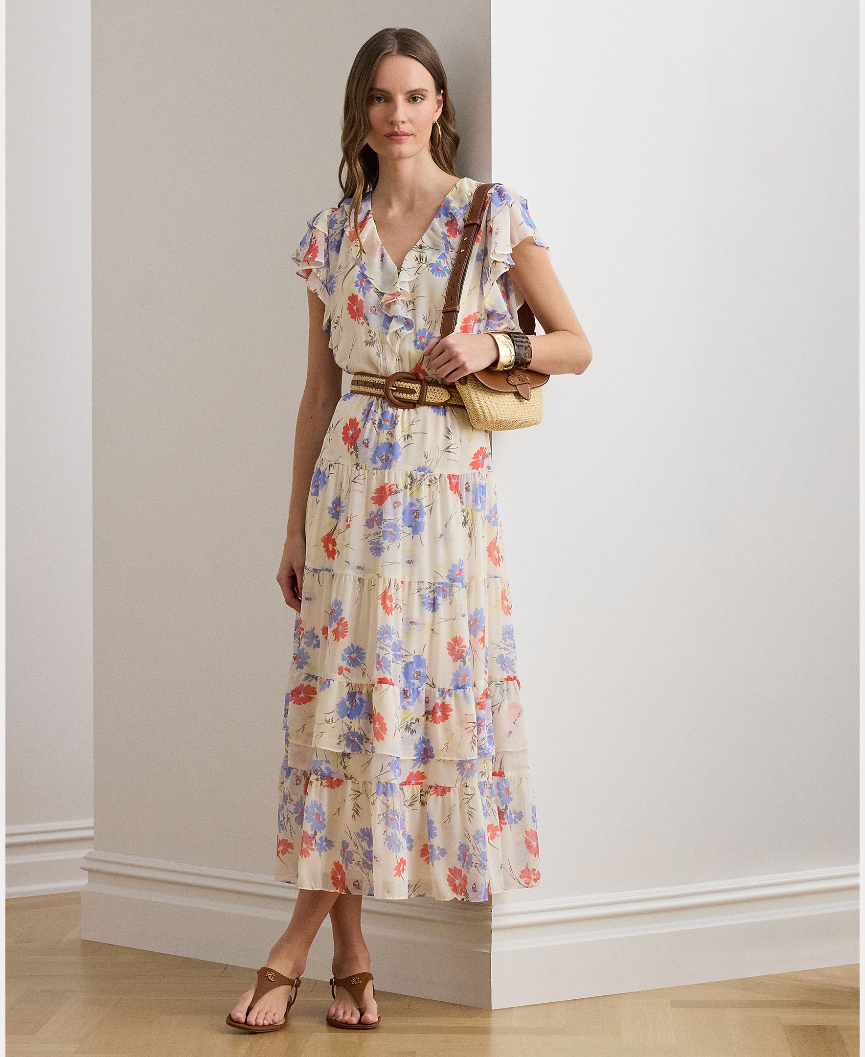 Lauren Ralph Lauren Vestido largo vaporoso con estampado