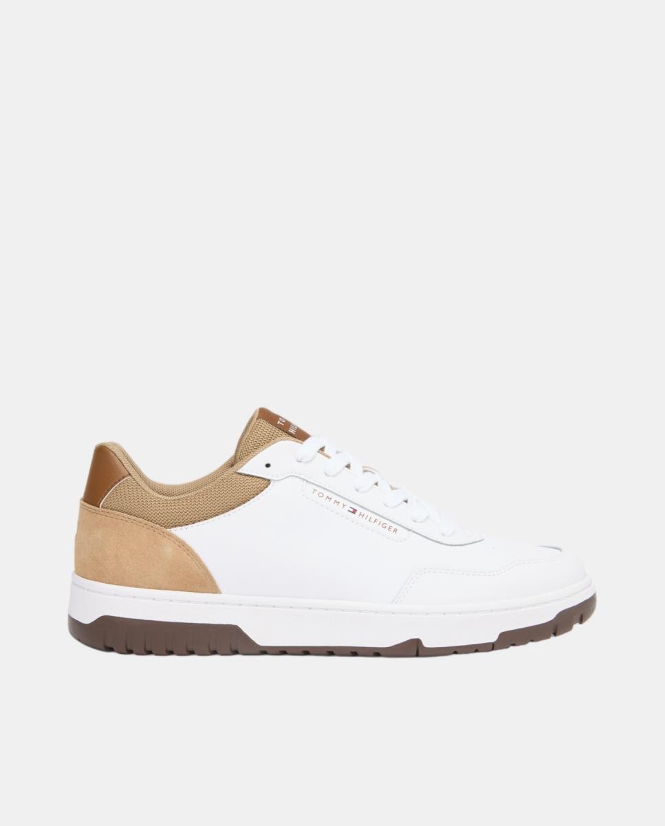 Tommy Hilfiger Zapatillas casual combinadas en piel y ante blanco