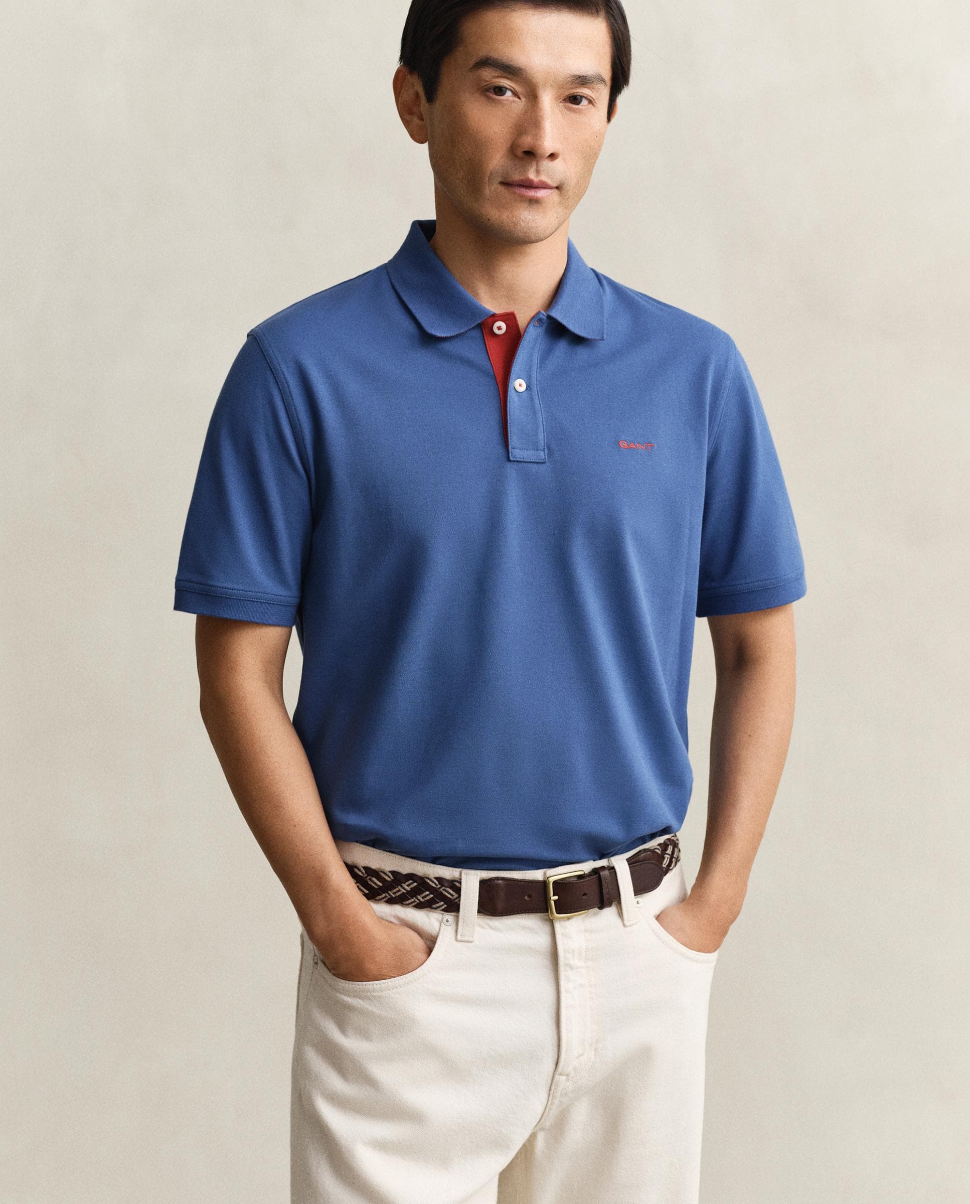 Polo de hombre de piqué con contraste