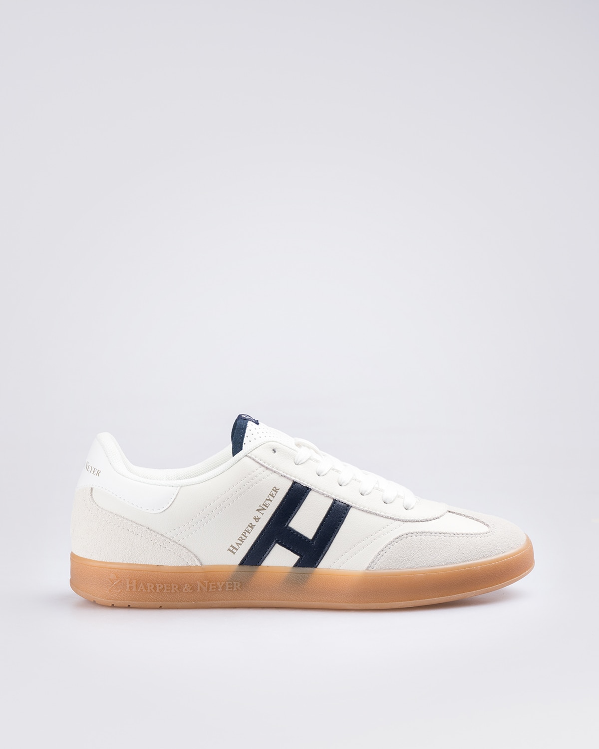 Harper & Neyer Zapatillas de piel de hombre con punta redonda en color blanco